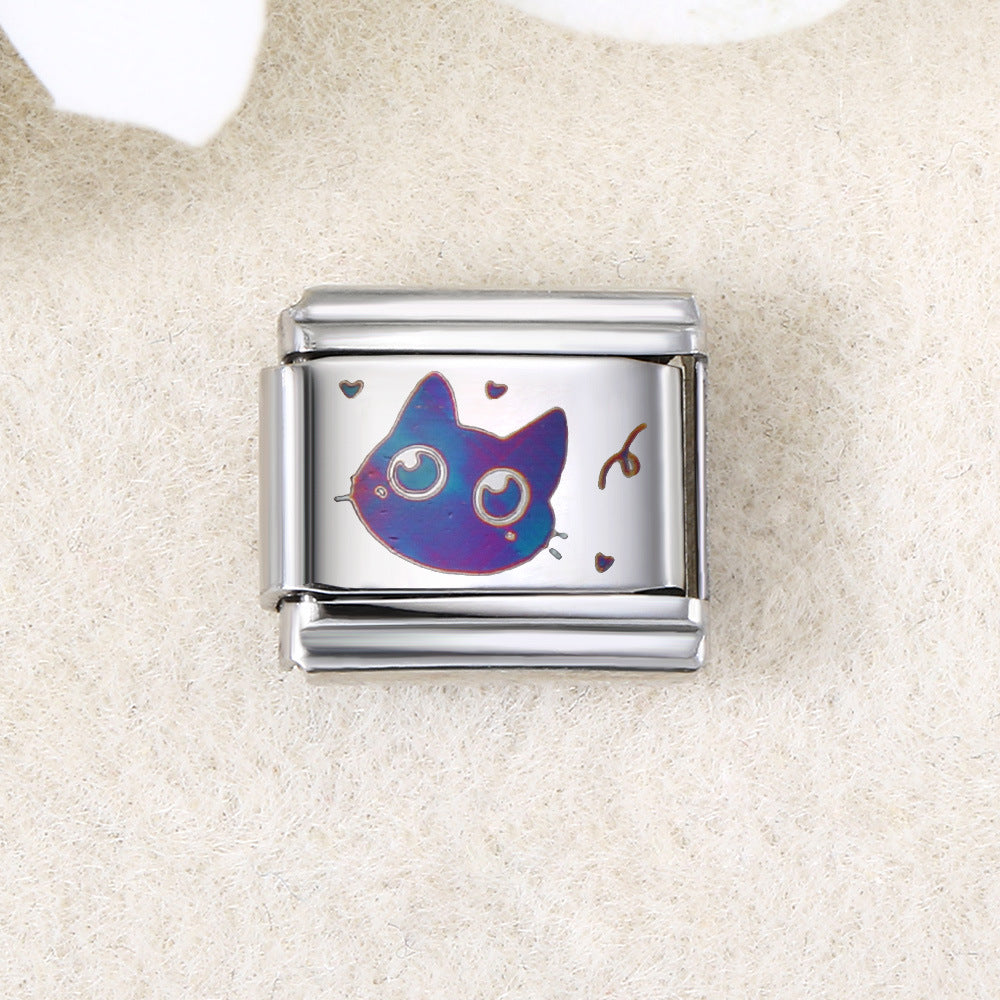 Wholesale  Italian Charm Bracelet 9mm DIY UV laser Creative Stainless Steel Composable Bracelet