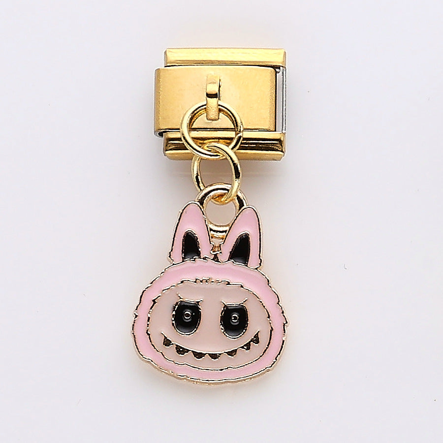 Wholesale 10pcs Italian Charm Bracelet 9mm DIY Splicing Cartoon Cute Stainless Steel Composable Bracelet