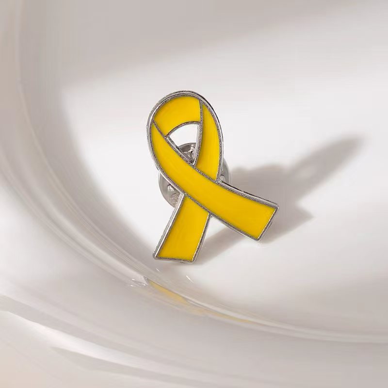 Wholesale Metal Oil-Drip Pink Collar Ribbon Brooch International Aids Badge Clothing Accessory