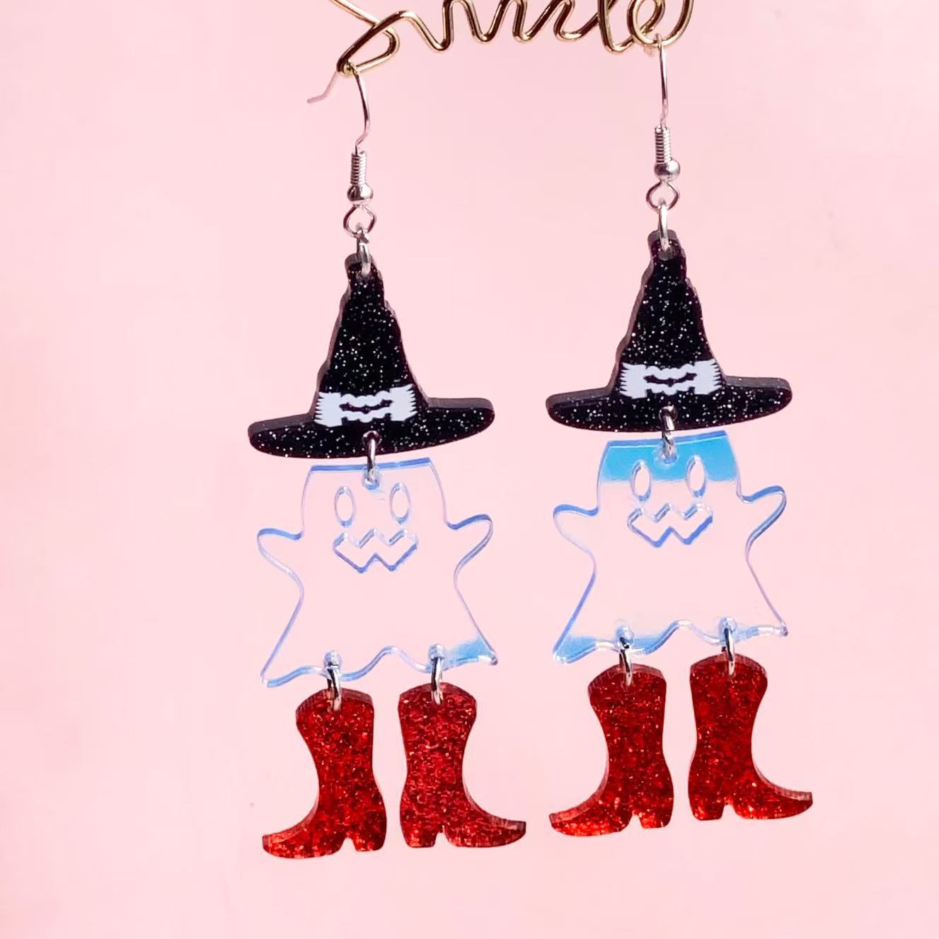 Wholesale Halloween Ghost Bat Spider Cross Earrings