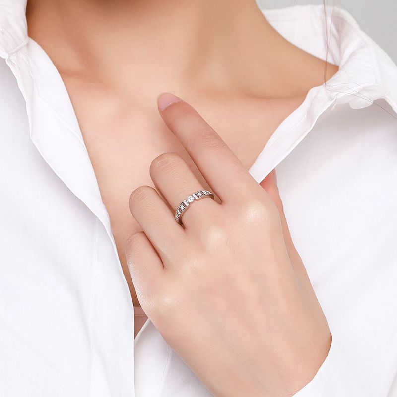 Wholesale  Plated Flower Ring Crystal Rings