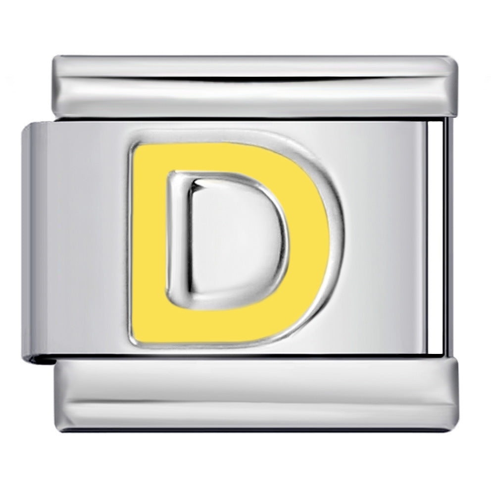 Wholesale 9mm Italian Charm Starter Bracelets DIY Letter Single Section Creative Stainless Steel Composable Bracelet