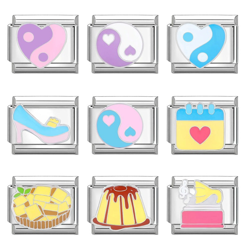 Wholesale Italian Charm Bracelet 9mm DIY Splicing Cute Creative Pendant Titanium Steel Composable Bracelet