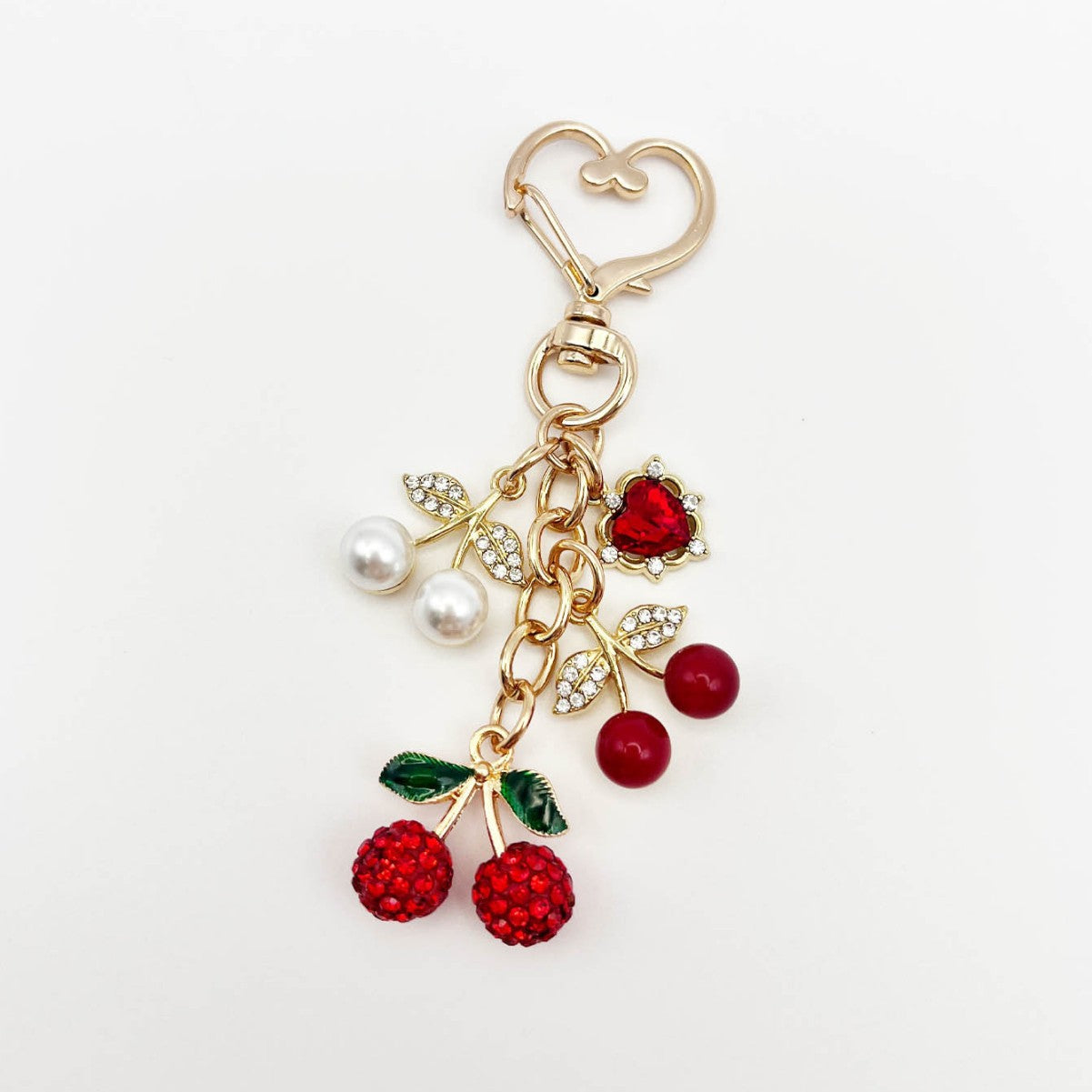 Wholesale Fully rhinestone cherry light luxury fashion pendant high-value alloy chain