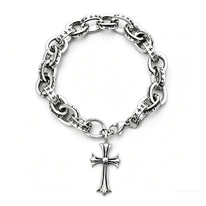 Wholesale Retro Cross Pendant Bracelet Unisex Alloy Jewelry Fashion Accessory Gift