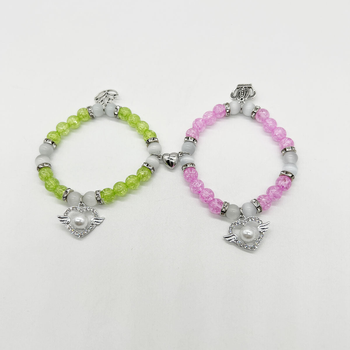 Wholesale Letter Beaded Love Heart Magnetic Elastic Bracelet ACC-BT-Nanh008