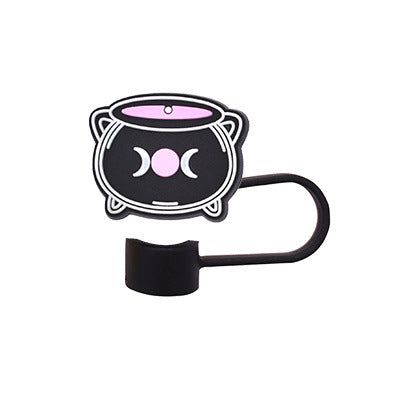 Wholesale Random 100pcs Halloween 10MM PVC Straw Tube Cap ACC-SCR-YiQu001