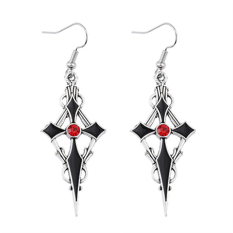 Wholesale Dark Gothic Cross Necklace Earrings ACC-ES-XiangX003