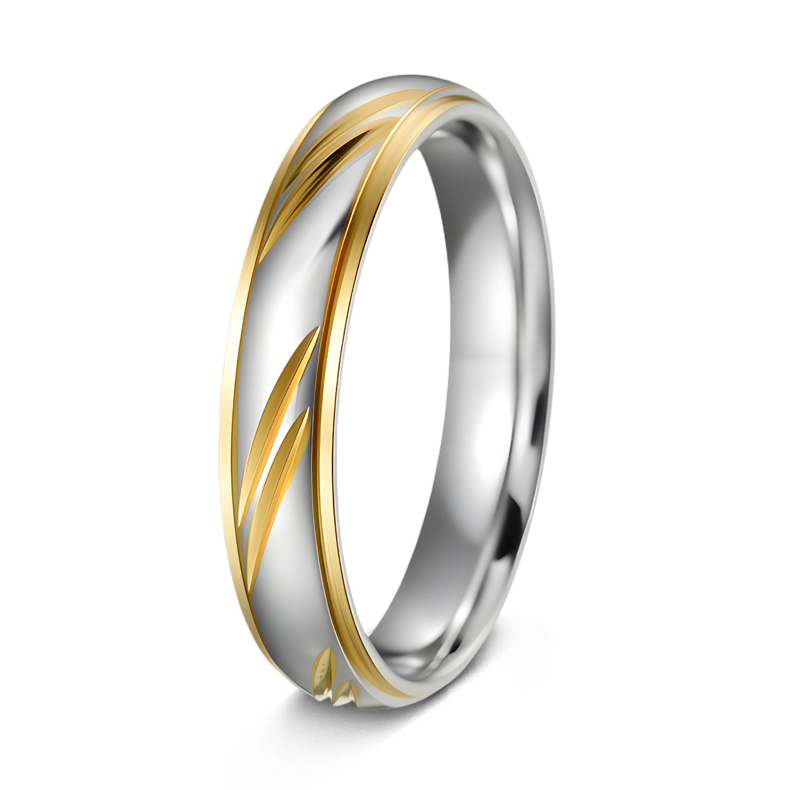 Wholesale European Fashion Gold Tone Stainless Steel Couple Rings,  Jewelry Accessory