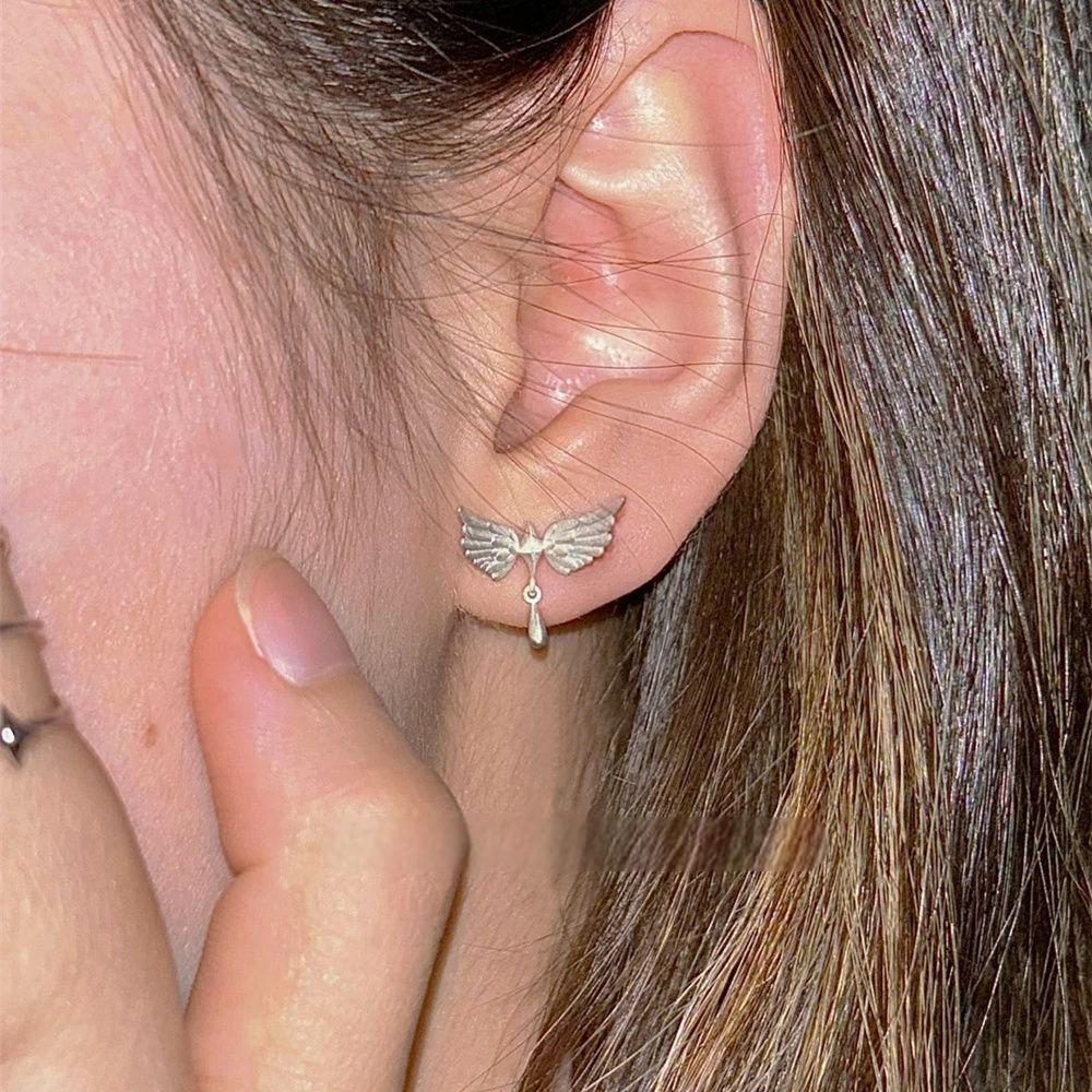 Wholesale Titanium Steel  Frosted Bird Stud Earrings