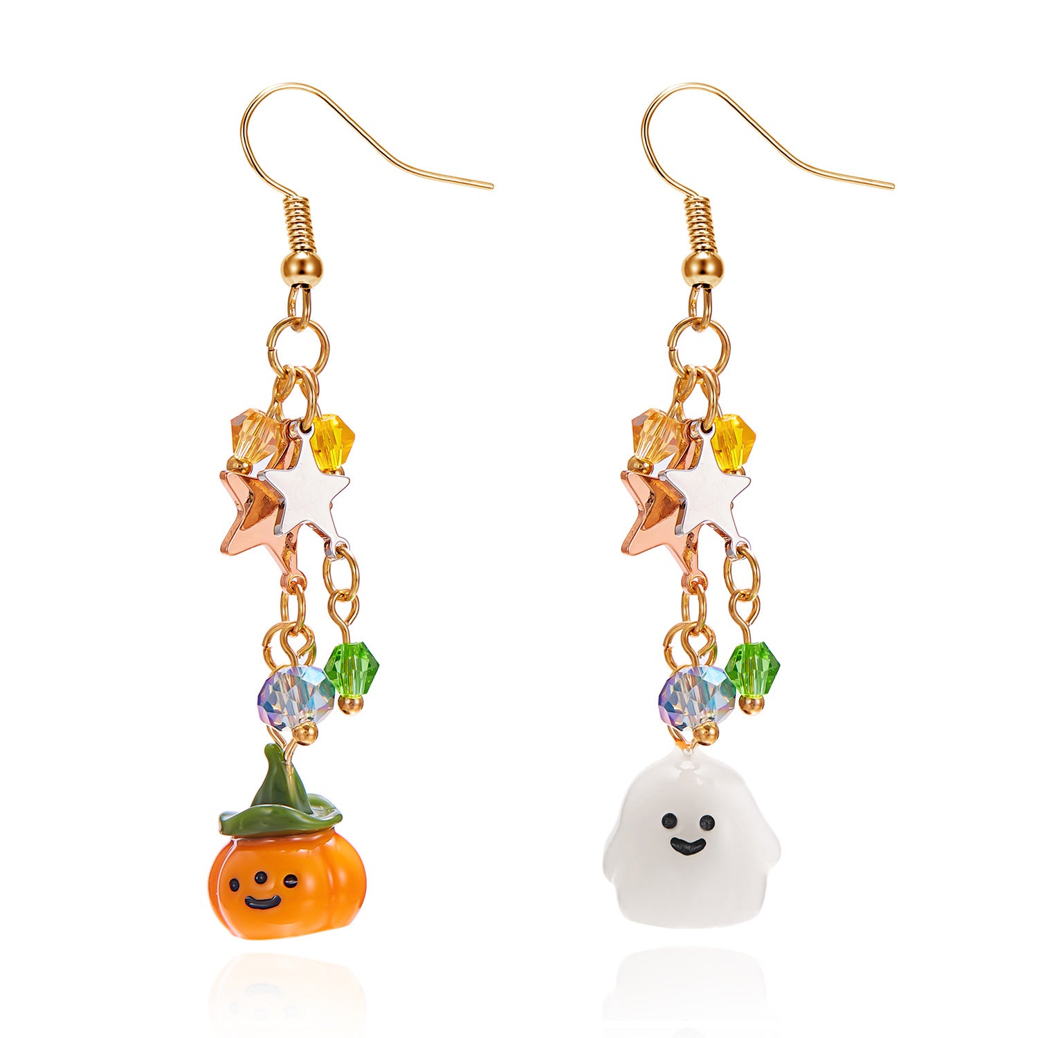 Wholesale  Pumpkin Ghost Resin Earrings,  Cute Funny Jewelry Accessory for Everyday Wear