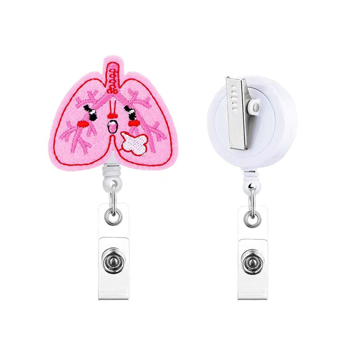 Wholesale Brain Retractable Dinosaur Sunflower Felt Embroidery Nurse Keychain ACC-KC-LingYu013