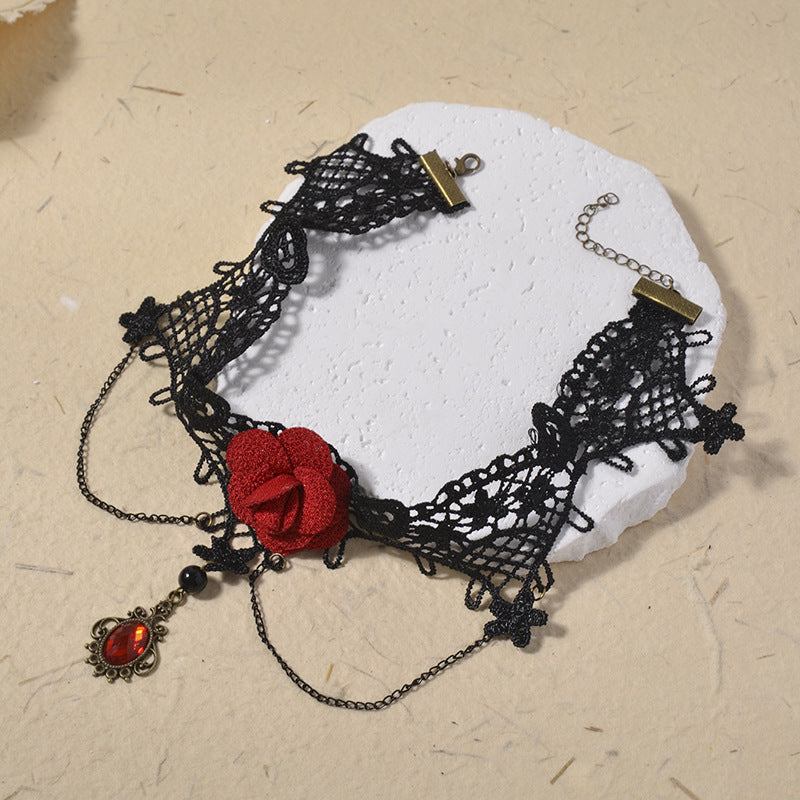 Wholesale  temperament lace necklace gem pendant  jewelry