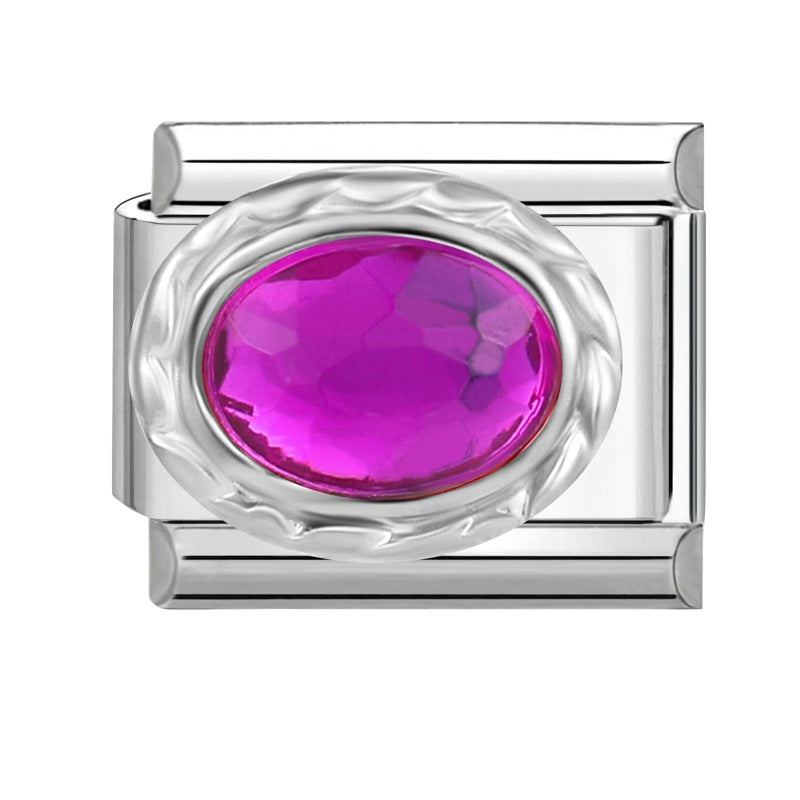 Wholesale 9mm Italian Charm Starter Bracelets DIY Imitation Gemstone Stainless Steel Composable Bracelet