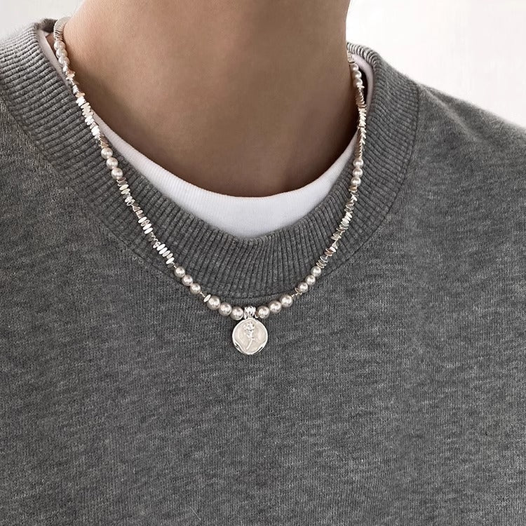 Wholesale irregular silver pearl necklace