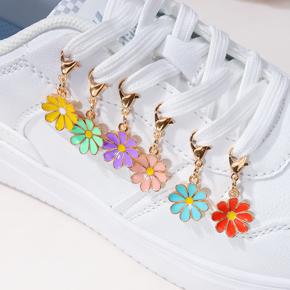 Wholesale 10pcs/pack Alloy Oil Drop  Flower Pendant DIY Universal Buckle Pendant Necklace Earrings Keychain Shoe Bag Jewelry Pendant