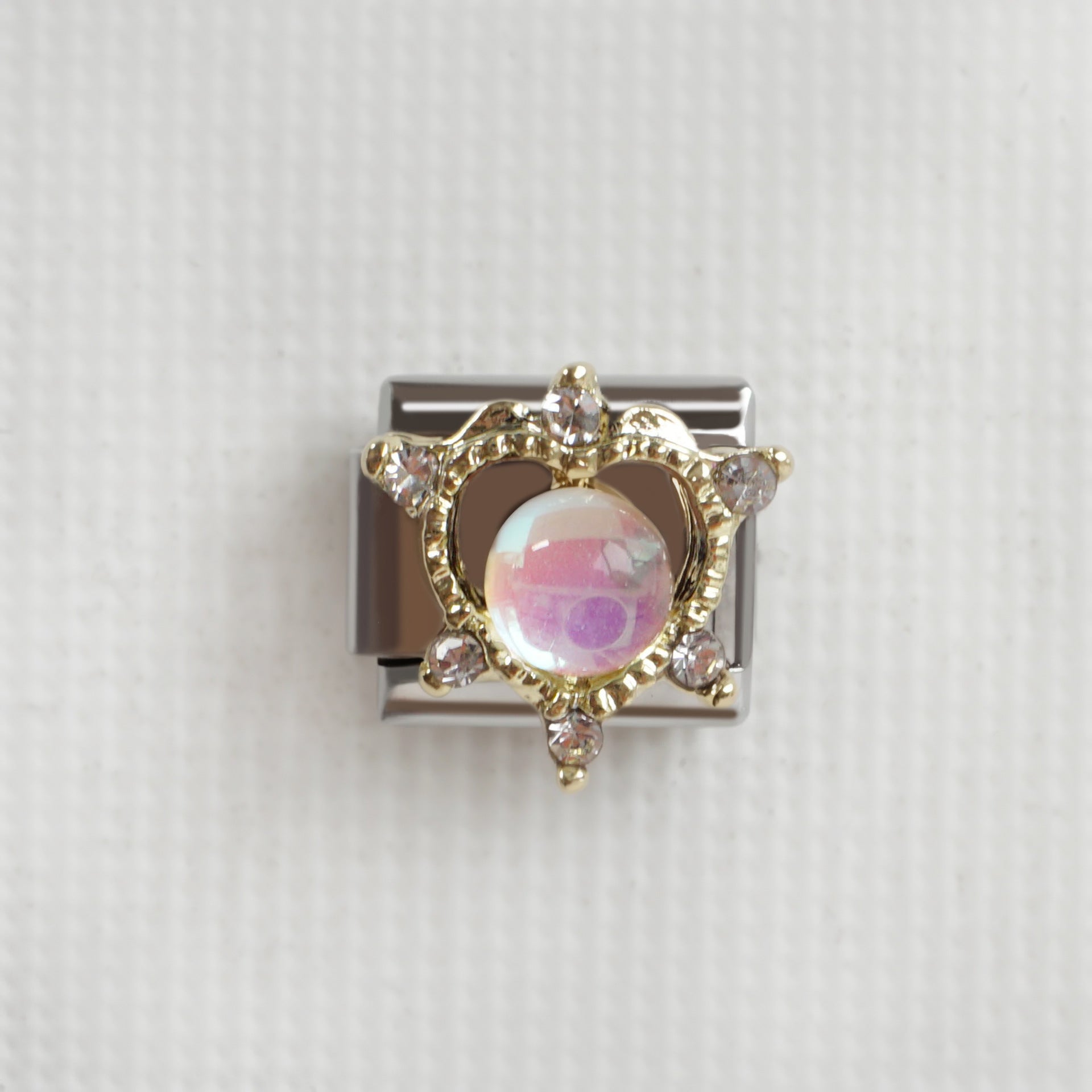 Wholesale 5pcs/pack Makeup &  Accessories Enamel Italian Charms Single Section Creative Stainless Steel Composable Bracelet