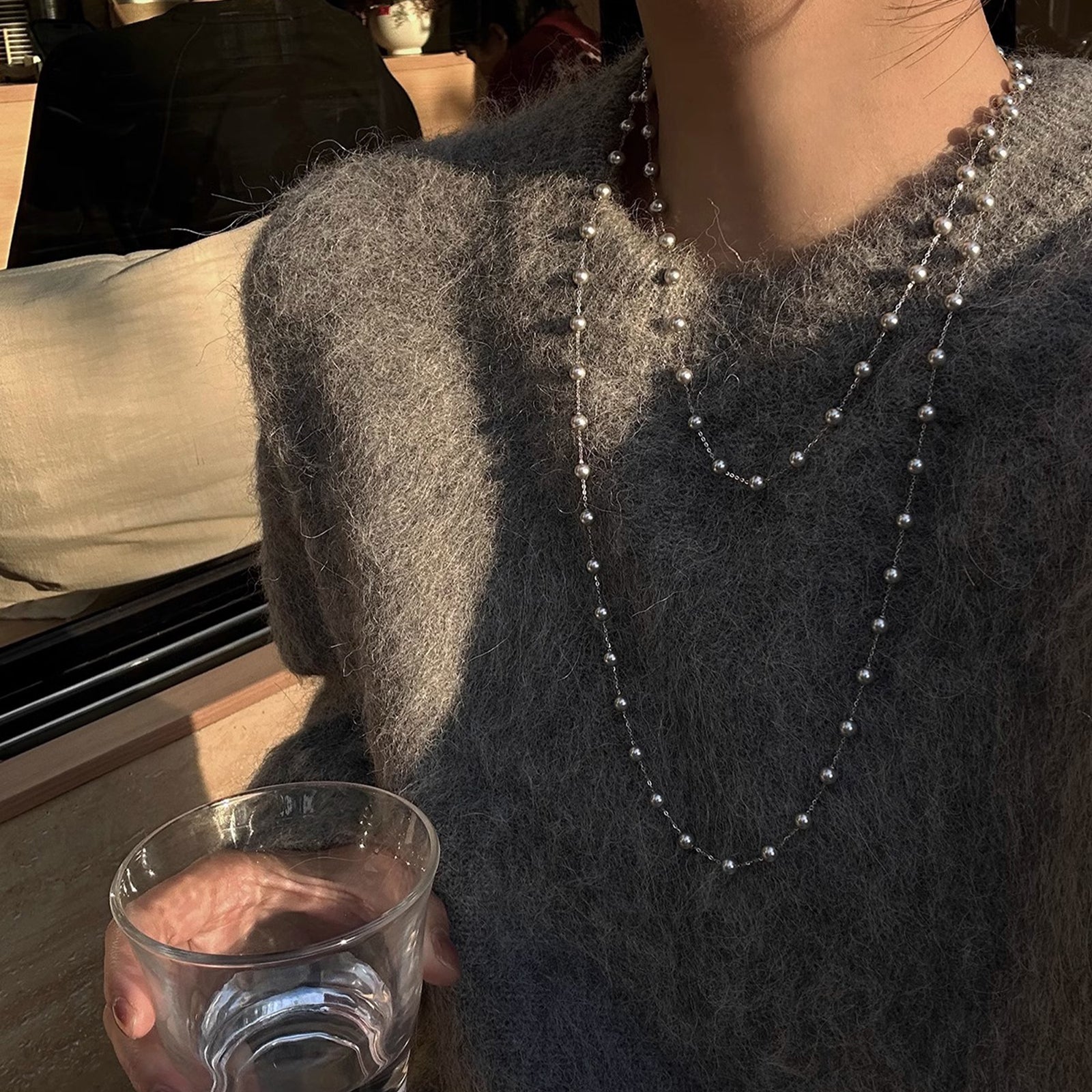 Wholesale Starry Sky Layering Necklace For Women White Alloy Pendant 120Cm Long Chain Party Gift Jewelry Accessory
