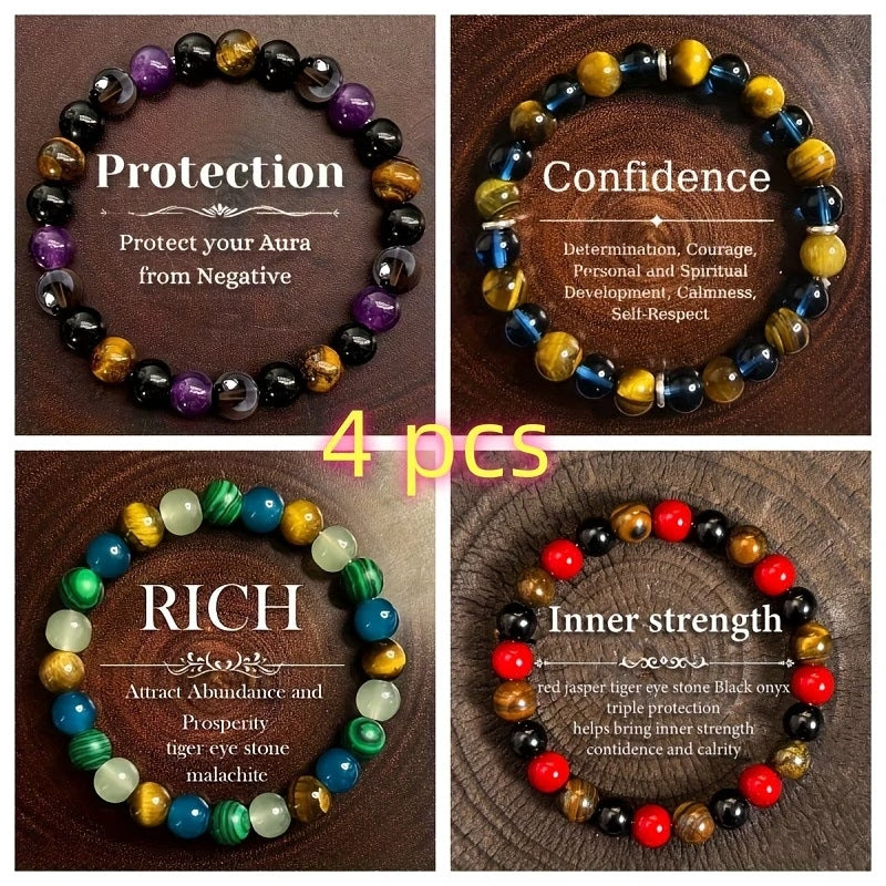 Wholesale Tiger Eye Stone Beaded Bracelet Stylish Fashion Jewelry Accessory For Gift And Boutique Resale