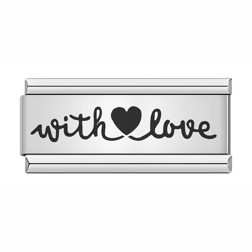 Wholesale Stainless Steel Laser Engraved Pattern Italian Module Bracelet DIY Fashion Jewelry Accessory