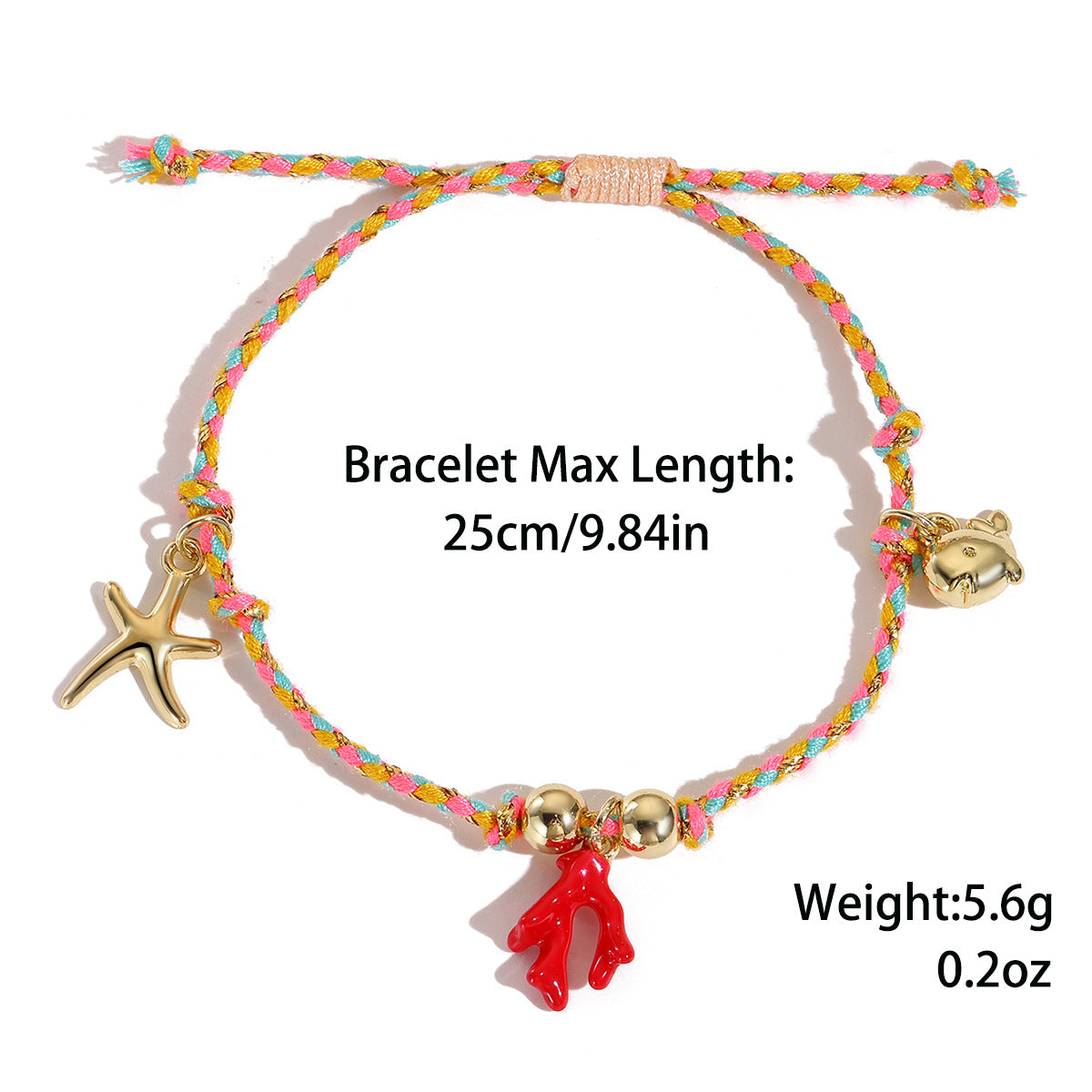 Wholesale Bohemian Ocean Style Handwoven Bracelet With Turtle And Starfish Pendants Adjustable Cord Souvenir Gift Jewelry Accessory