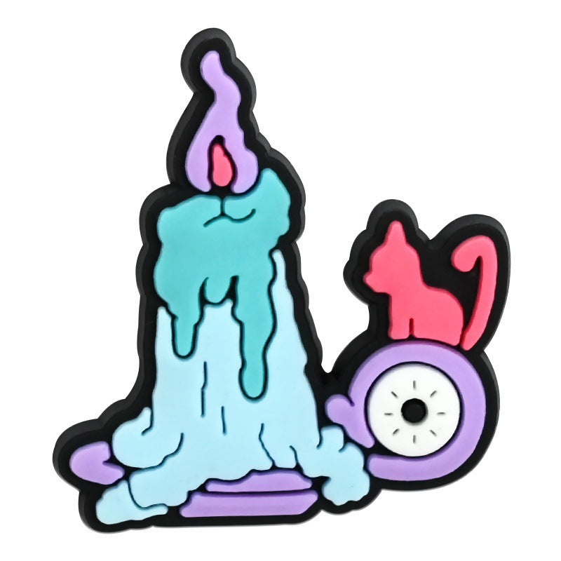 Decorazione casuale all'ingrosso della fibbia della scarpa di gomma morbida del PVC della serie della strega da 100 pezzi