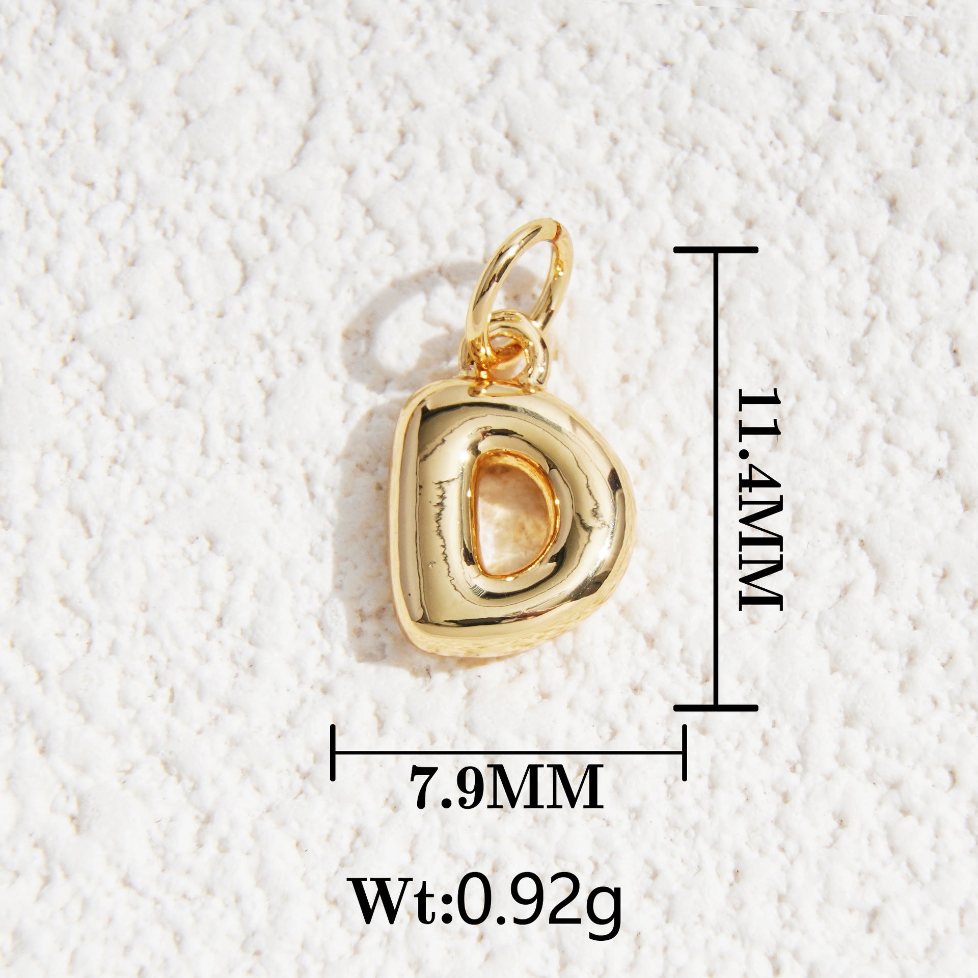 Wholesale5pcs DIY Copper Jewelry Charms— Gold-Tone Letter Series