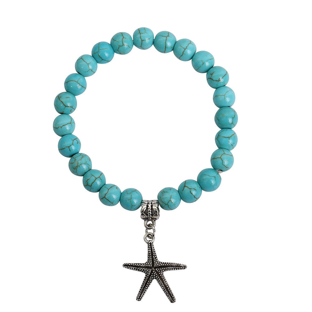 Wholesale Bohemian Turquoise Beaded Bracelet Set for Women,  Fashion Jewelry Accessory Gift