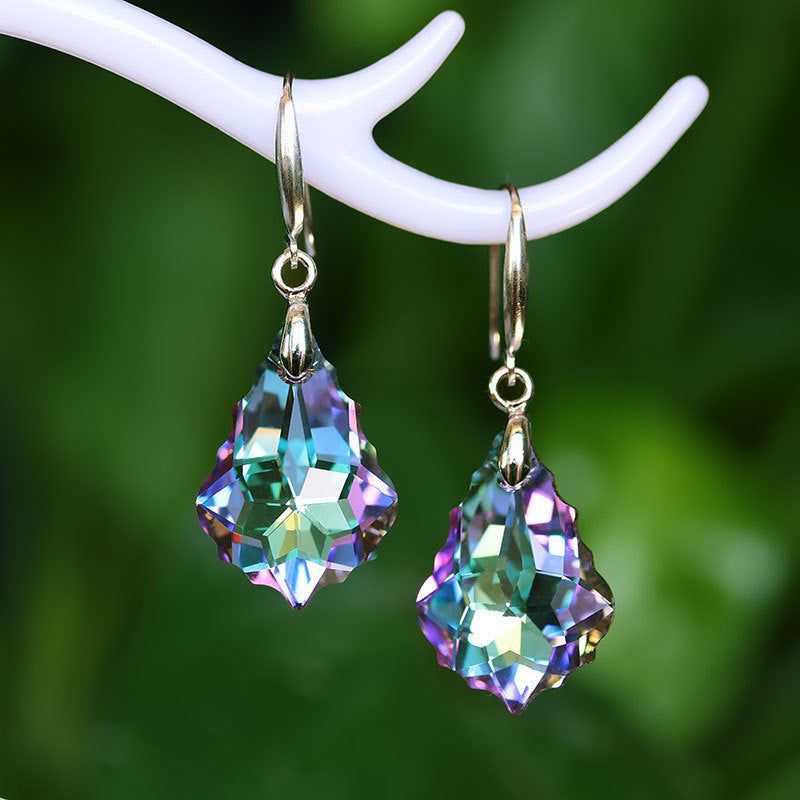 Wholesale  Crystal Tourmaline Maple Leaf Earrings