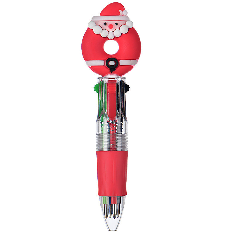 Wholesale Cute cartoon Christmas four-color ballpoint pen