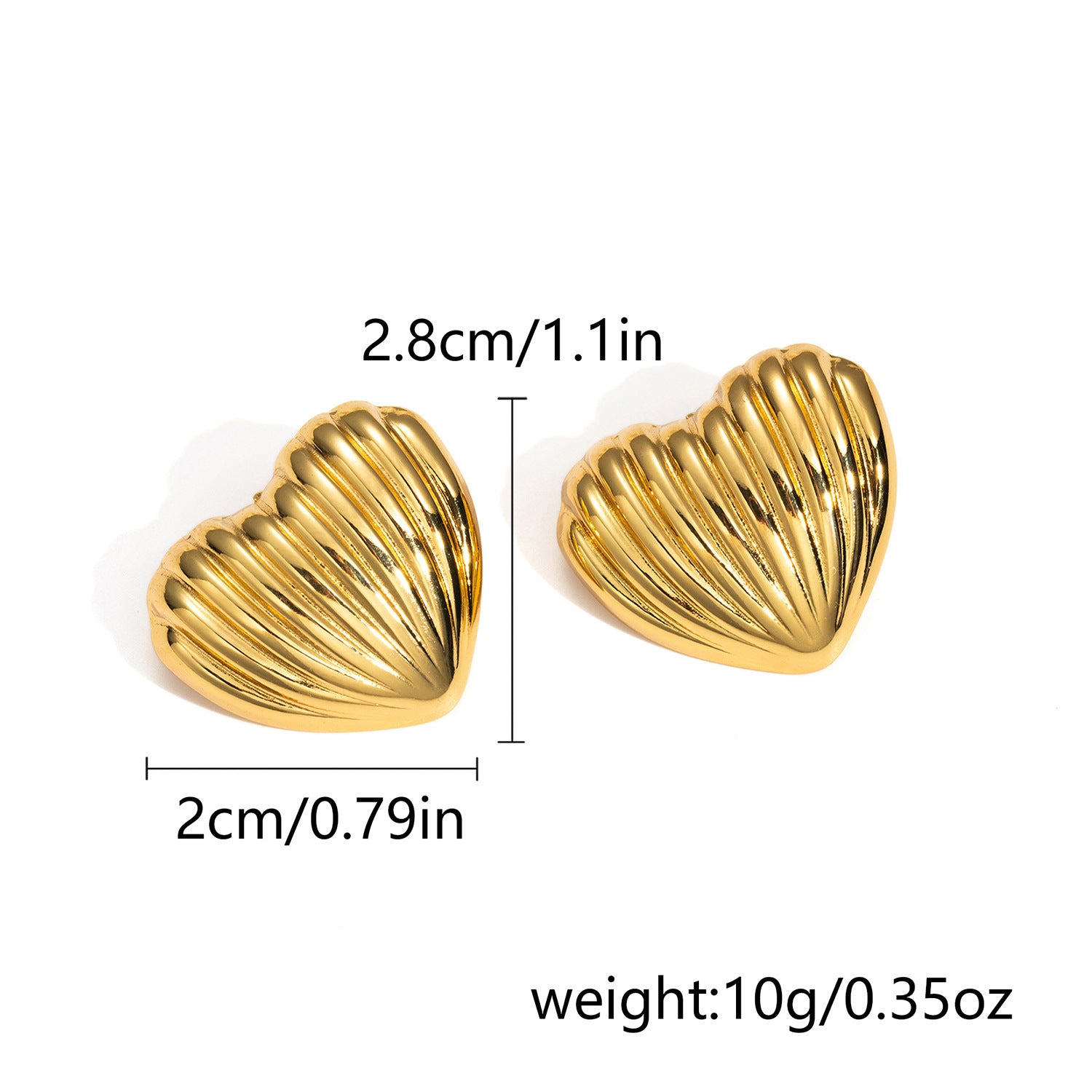 Wholesale Retro geometric earrings creative stainless steel round love pleated earrings