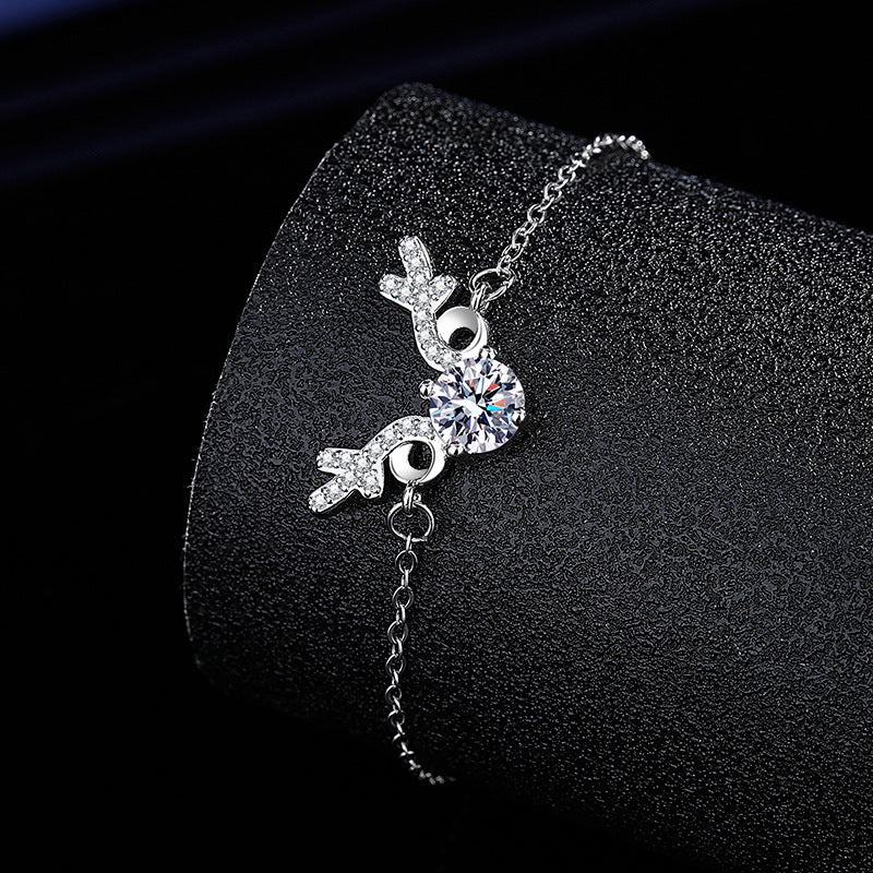 Wholesale Live Broadcast Hot-Selling New Style Bracelet with You All the Way,  Inlaid with Eight Hearts and Eight Arrows Zircon Imitation Moissanite Bracelet Bracelet
