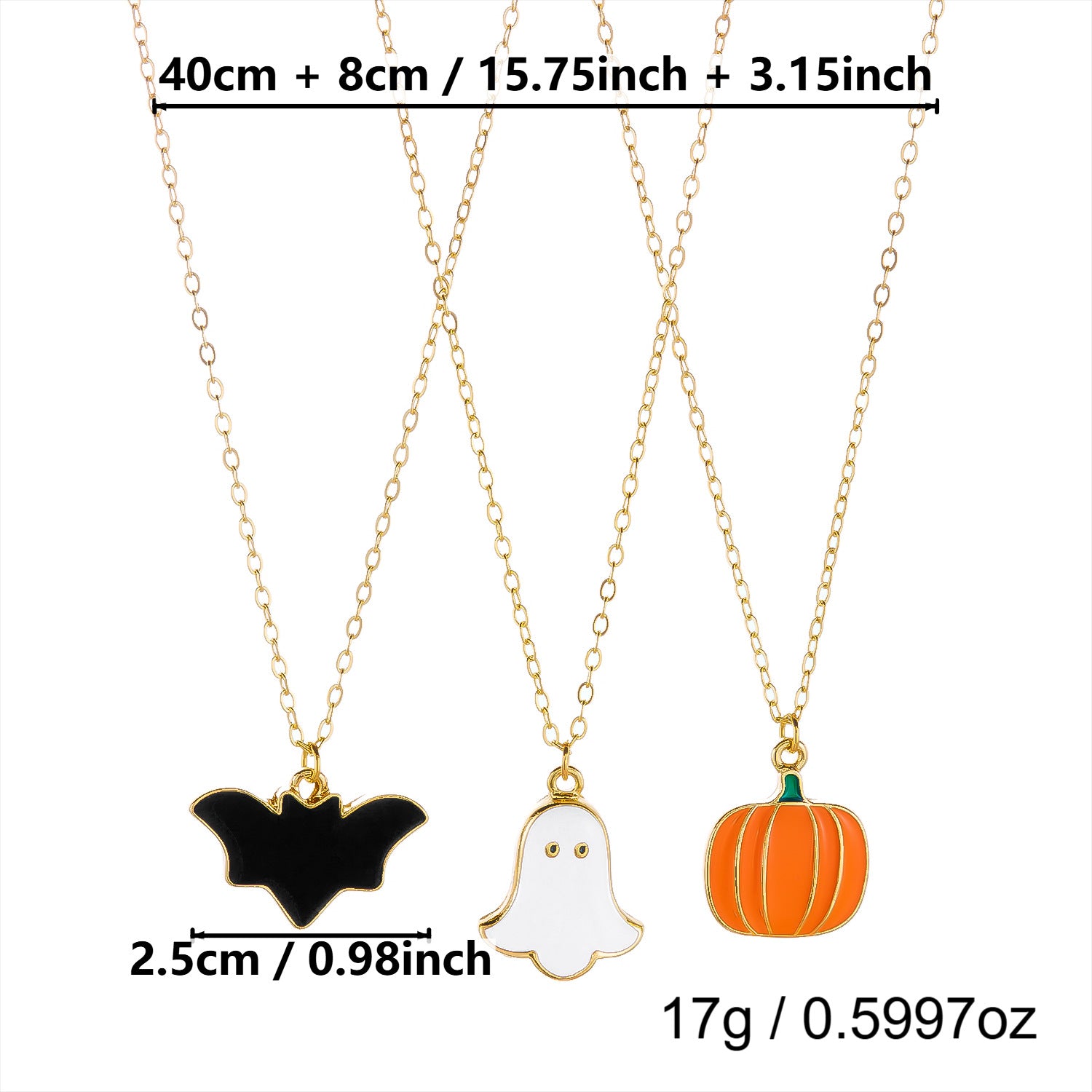 Wholesale Trendy  Pumpkin Ghost Necklace for Women,  Dark Gothic Bat Party Fashion Accessory