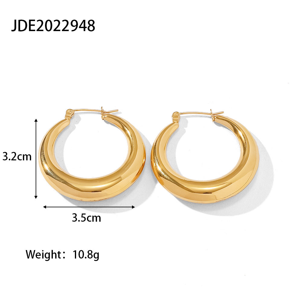 Wholesale geometric retro earrings titanium steel hollow earrings ACC-ES-Jied002
