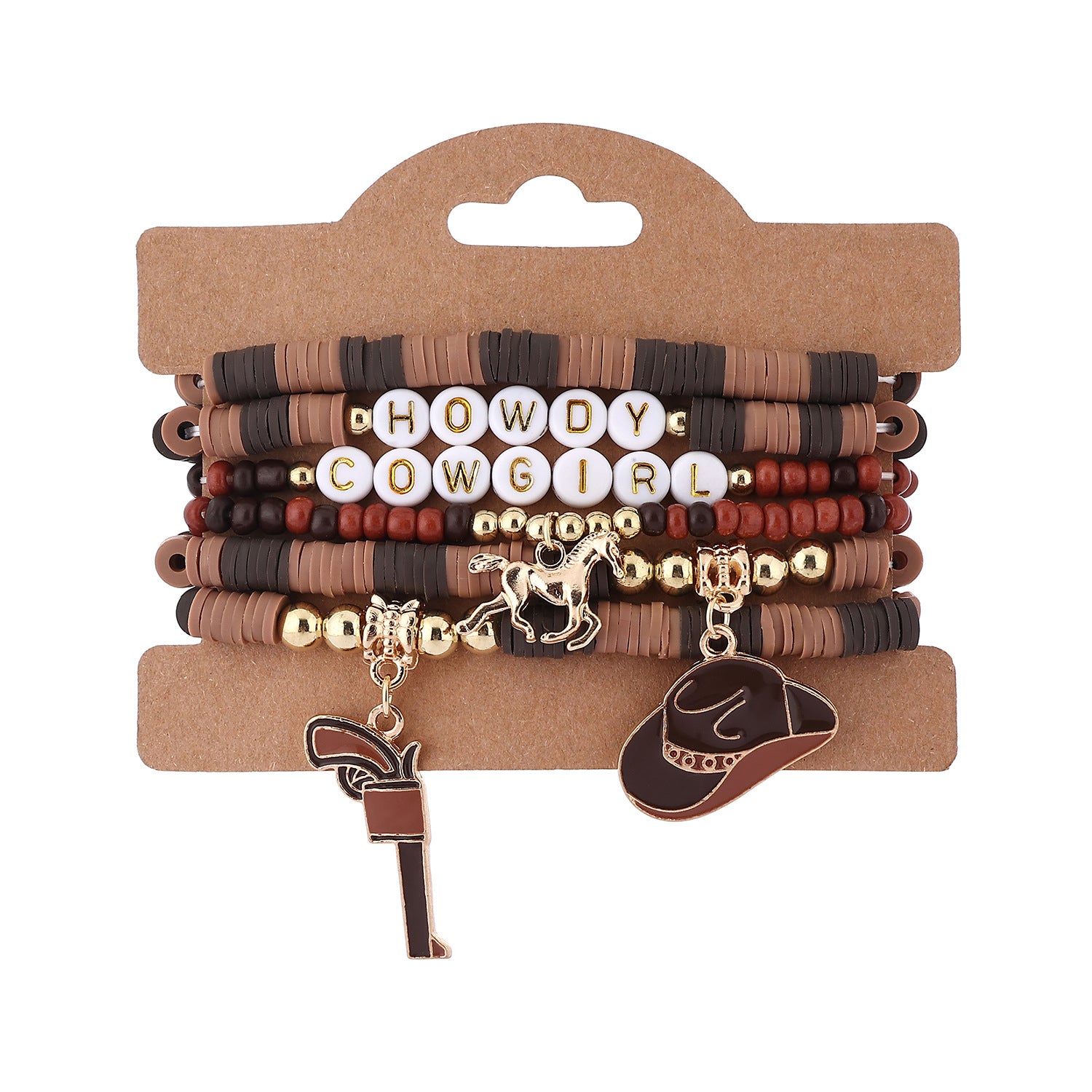 Wholesale  Soft clay western Denim style bracelet set