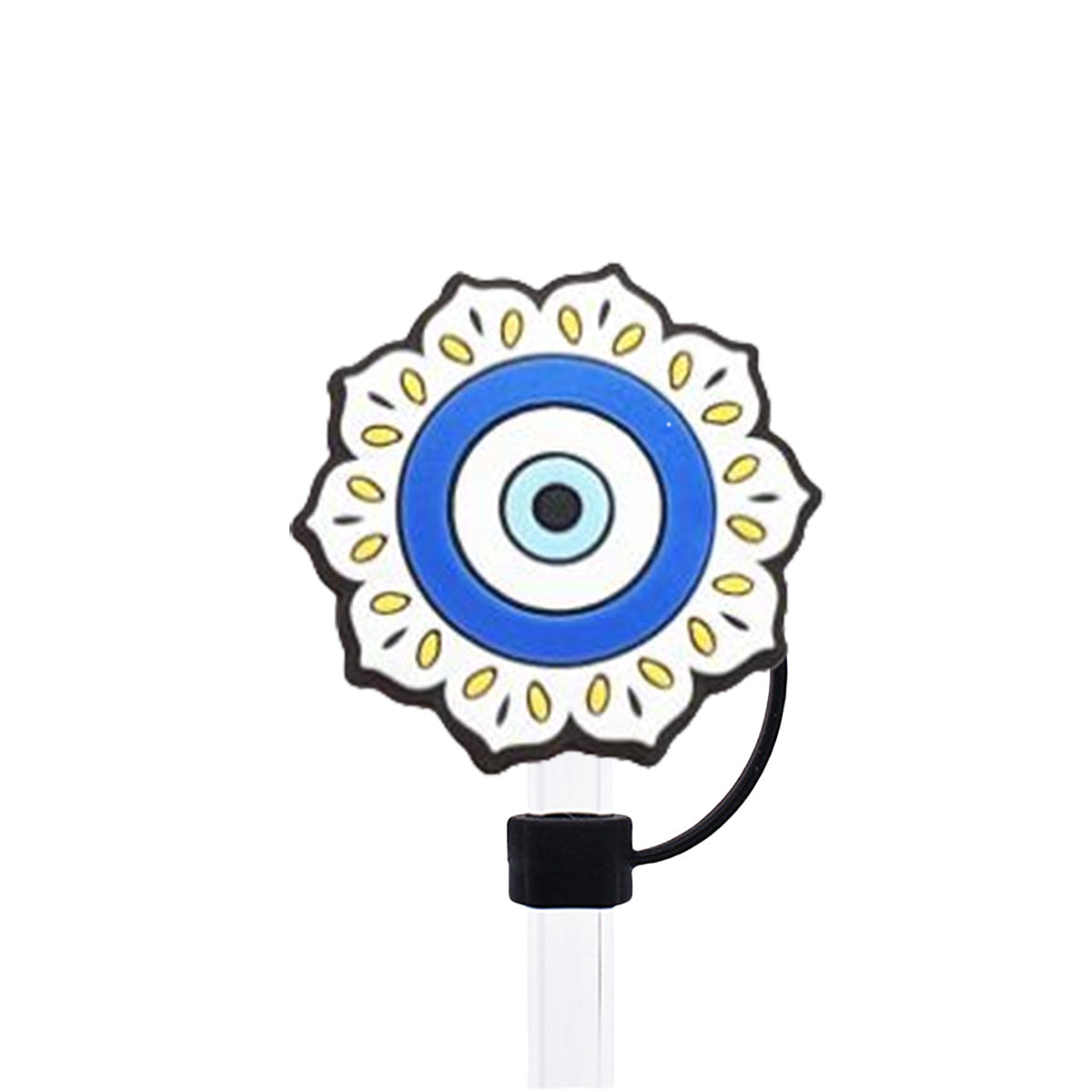 Wholesale 50pcs 10mm Straw Cover Devil Eye Silicone Straw Caps for Cup Decoration Straw Tube Cap ACC-SCR-SSL001