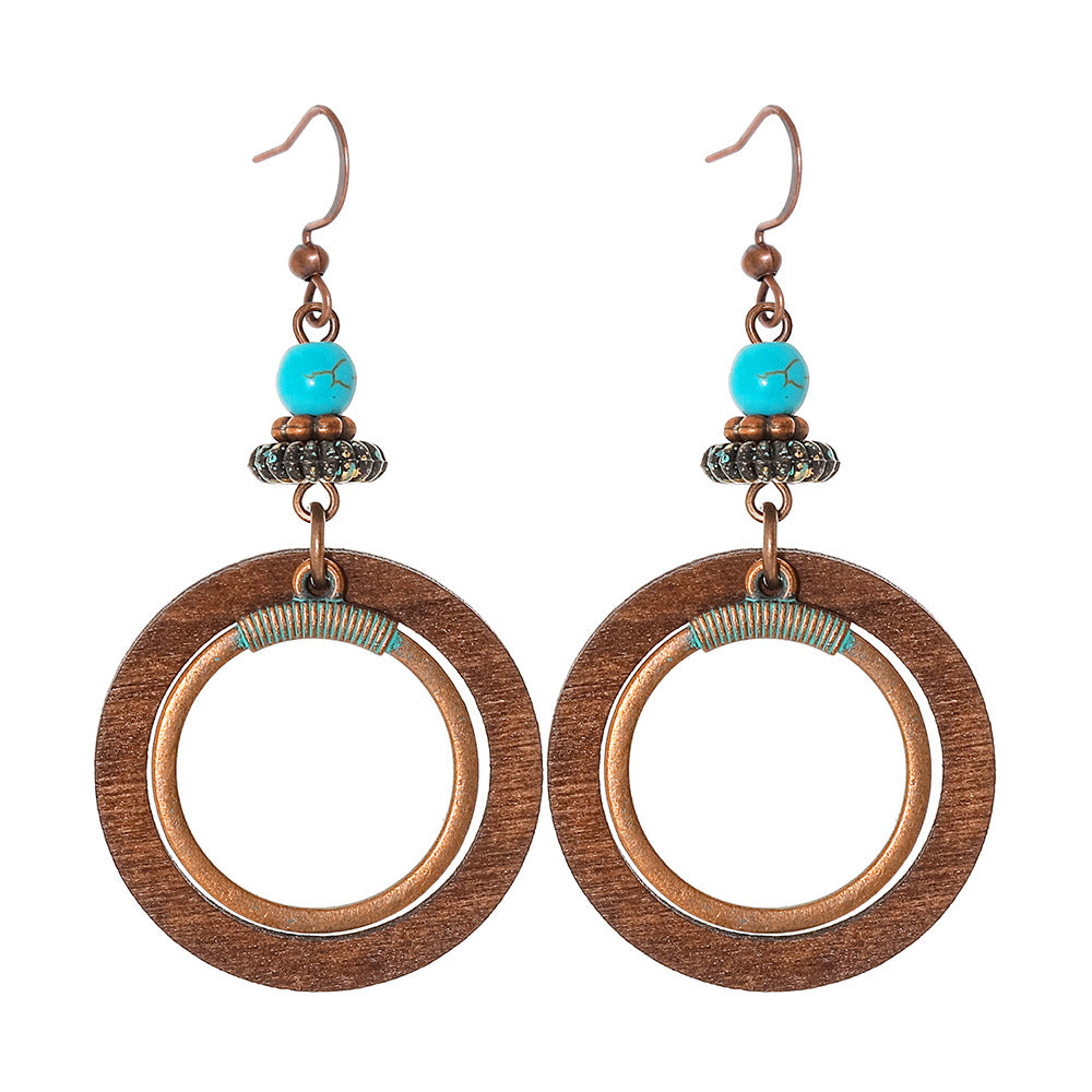 Wholesale Bohemian Hollow Tassel Earrings Zinc Alloy Stylish Boutique Jewelry Accessory