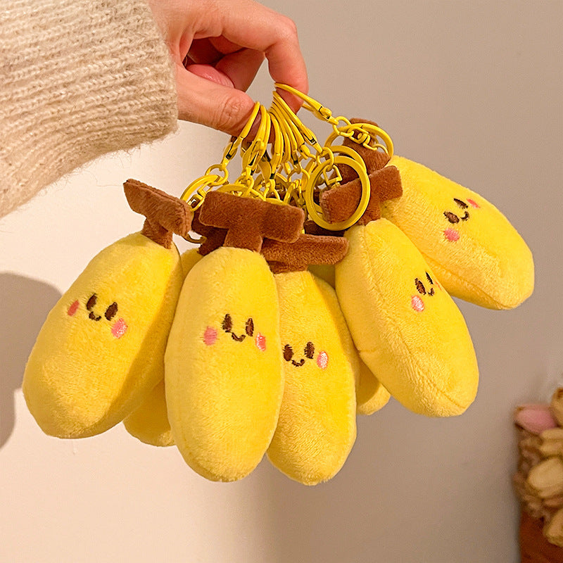 Wholesale Cute plush fruit banana keychain