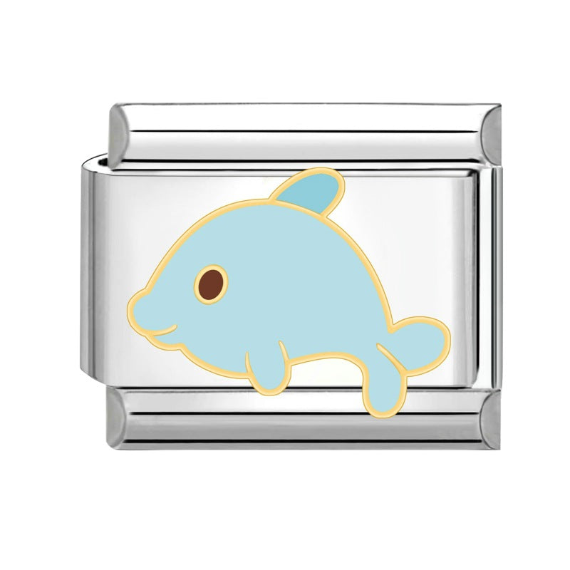 Wholesale Italian modular creative cute Charms animal cartoon DIY jewelry craft bracelet accessories