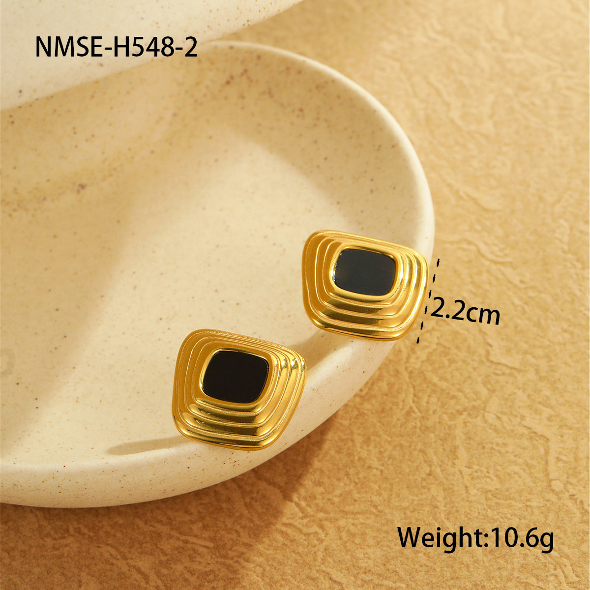 Wholesale Non-Fading  Geometric Threaded Stainless Steel Earrings