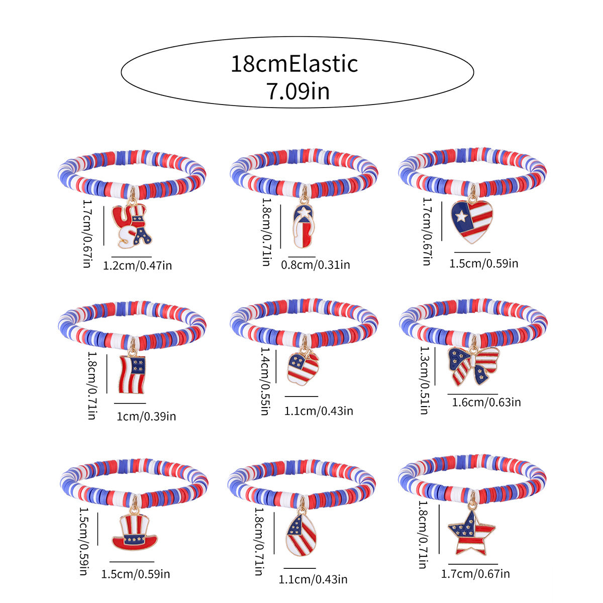 Wholesale Independence Day red, white and blue elemental hand ornament