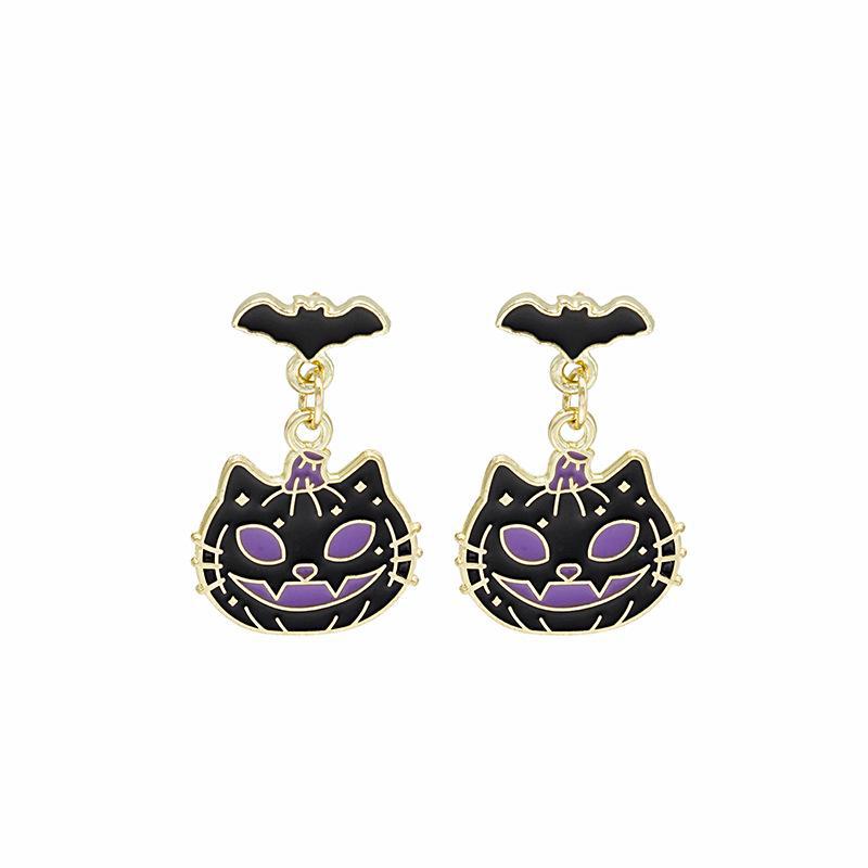 Wholesale Halloween Funny Skull Ghost Cross Earrings ACC-ES-ZhuiWo008