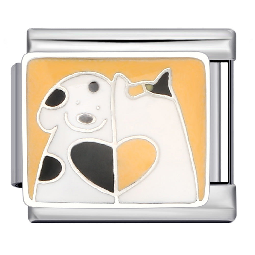 Wholesale Italian Charm Bracelet Animal Pattern DIY Free ing Combination Stainless Steel Composable Bracelet