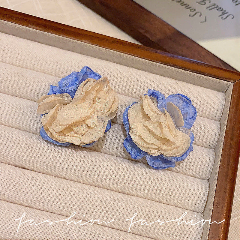 Wholesale 925 silver needle flocking plush earrings literary exaggerated earrings