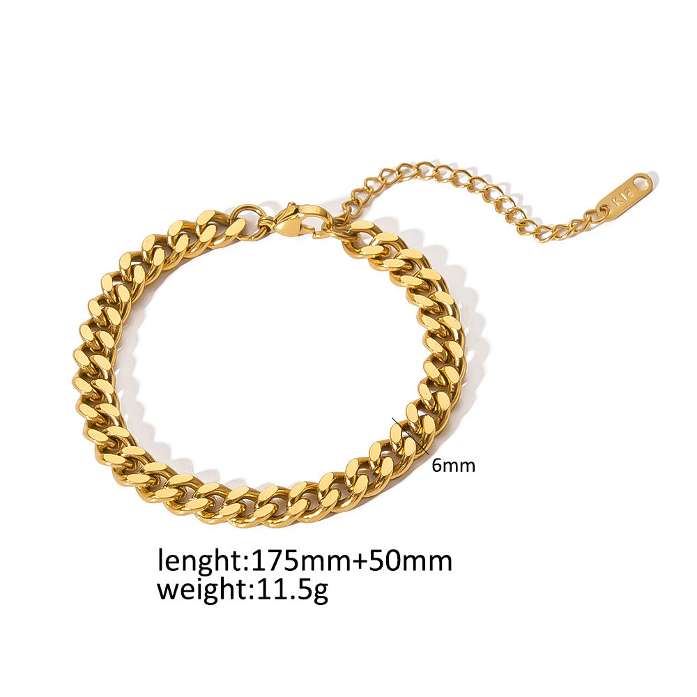 Wholesale DIY bracelet 18k gold stainless steel chain bracelet with a high-end feel