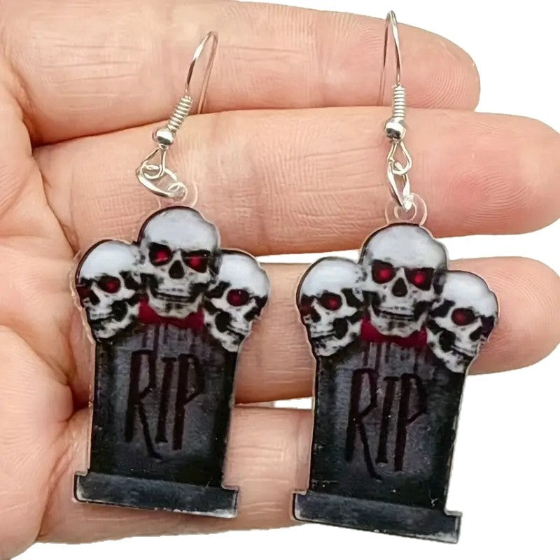 Wholesale Halloween  tombstone earrings