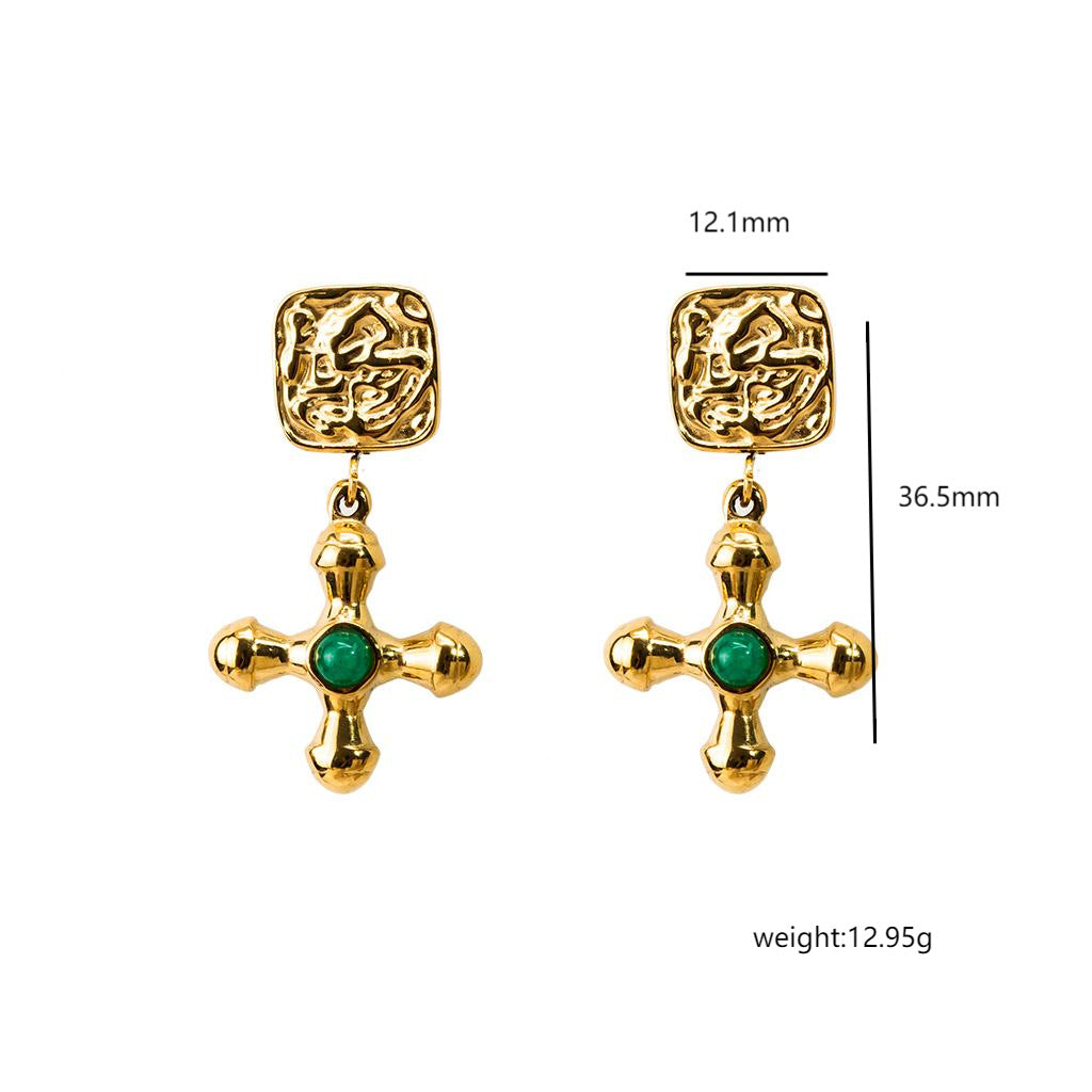 Wholesale Stainless Steel Electroplated 18K Gold Earrings Necklaces ACC-NE-YuHui007