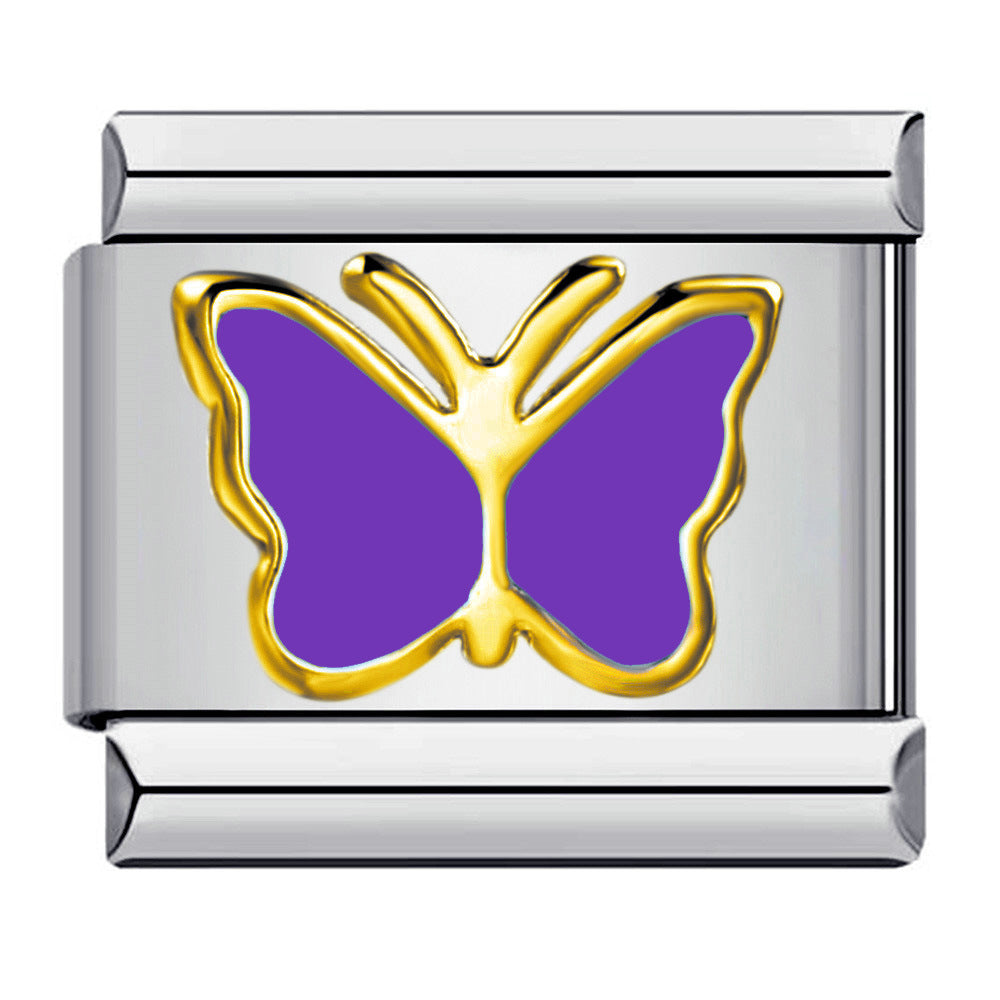 Wholesale Italian Charm Bracelet 9mm DIY Splicing Colored Oil-Drip Petals Stainless Steel Composable Bracelet