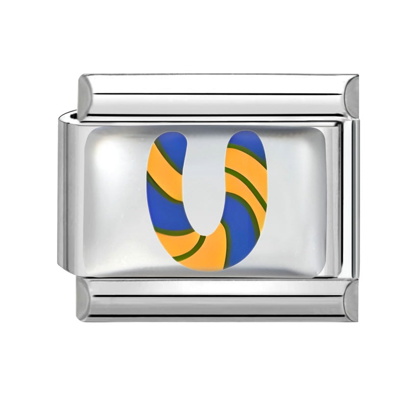 Wholesale 9mm Italian Charm Starter Bracelets DIY Letter Series Stainless Steel Composable Bracelet