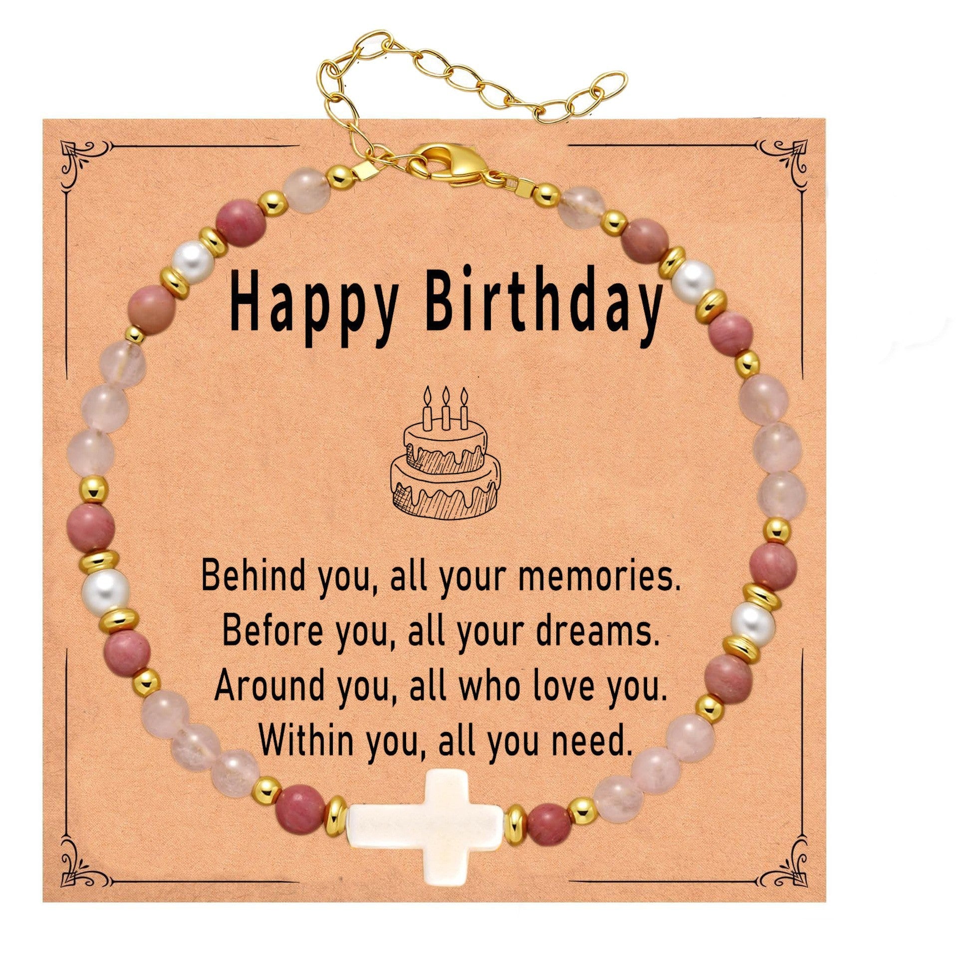 Wholesale Natural Stone Turquoise Cross Gold Bead Spacer Bracelet